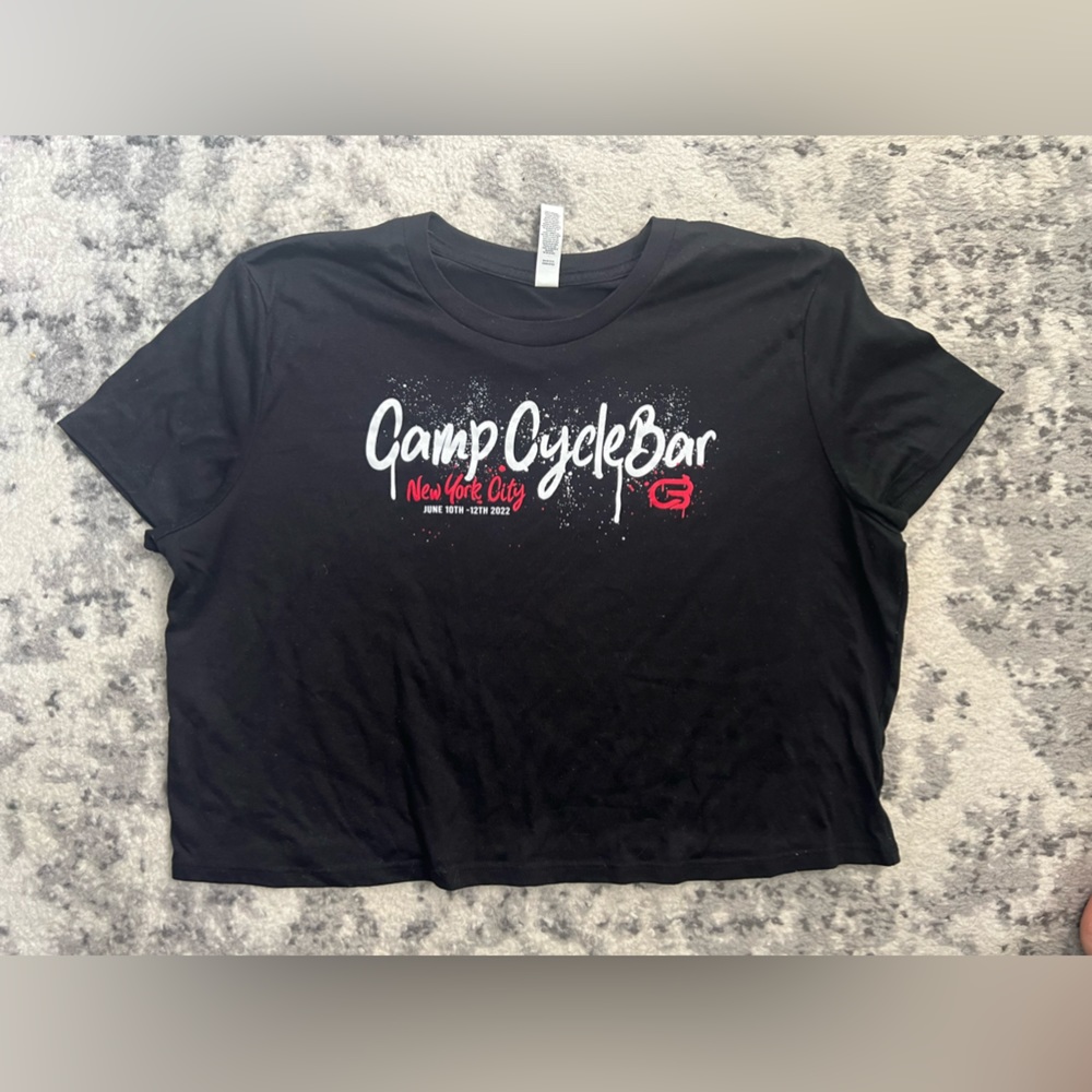 CycleBar cropped t shirt (size large but fits more like a medium)